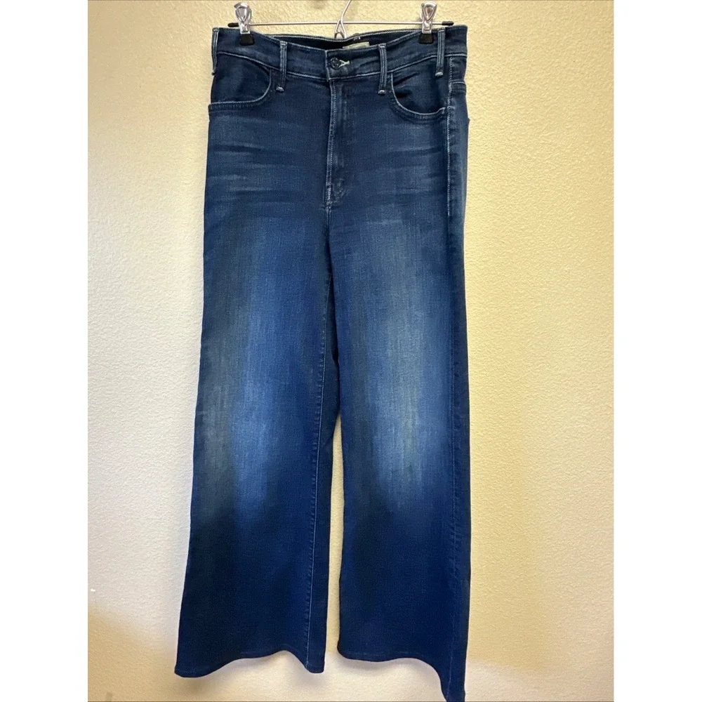 MOTHER The Hustler Roller Sneak Heirloom Wide Leg Jeans 28 Boho Chic - Picture 2 of 8